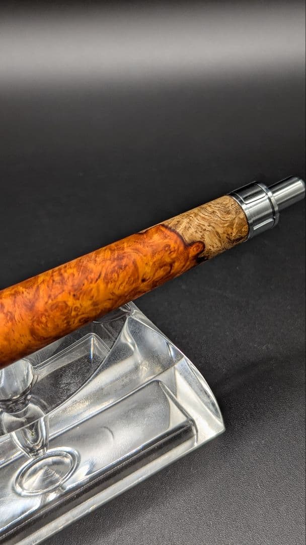 332ペン工房翌檜　特上　本花梨　紅白　源平　瘤杢　木軸シャーペン　ボールペン