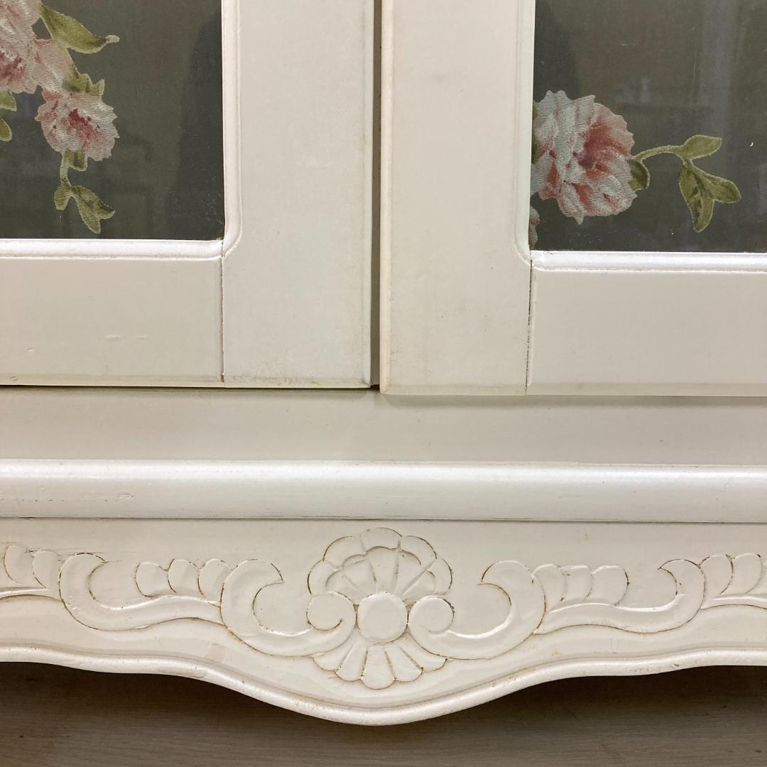 カトラリーキャビネット　ホワイトローズ　フレンチテイスト　姫家具