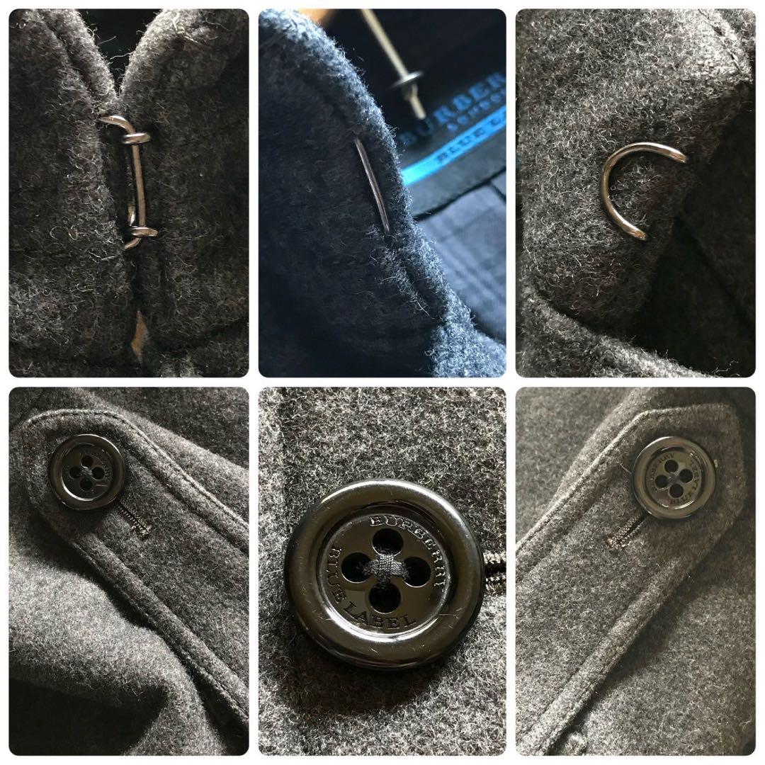 美品/XLサイズ●バーバリーロンドン コート ノバチェック メタルボタン グレー