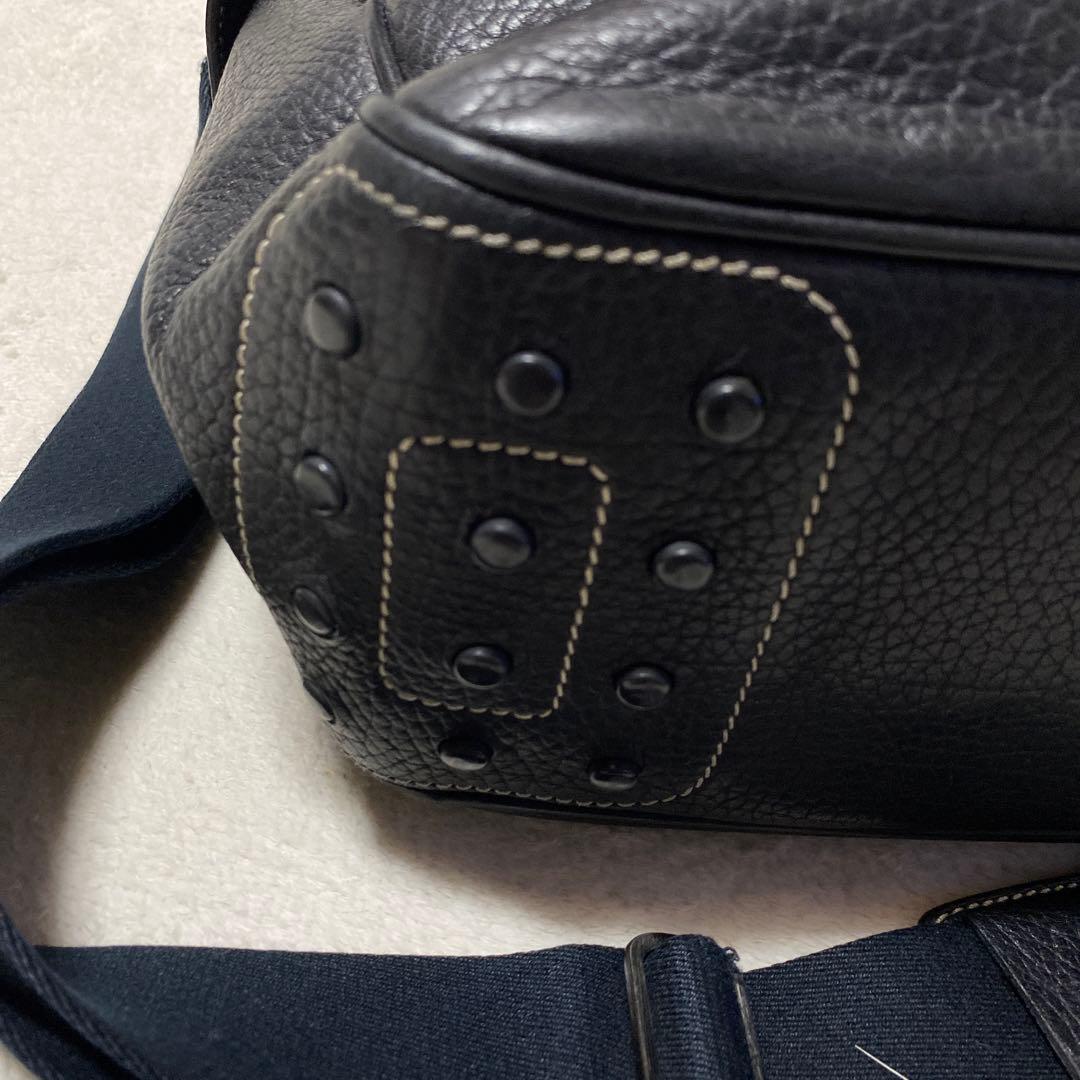 ✨希少✨TOD'S ブラックフラップ式 2WAY ショルダーバッグ　ヌメ革　黒