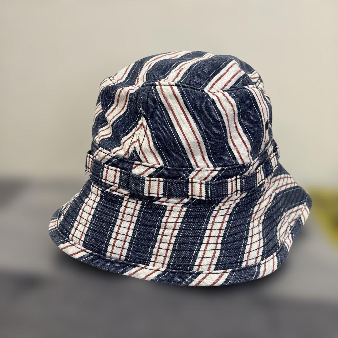 リアルマッコイズ ストライプ バケット ハット ネイビー