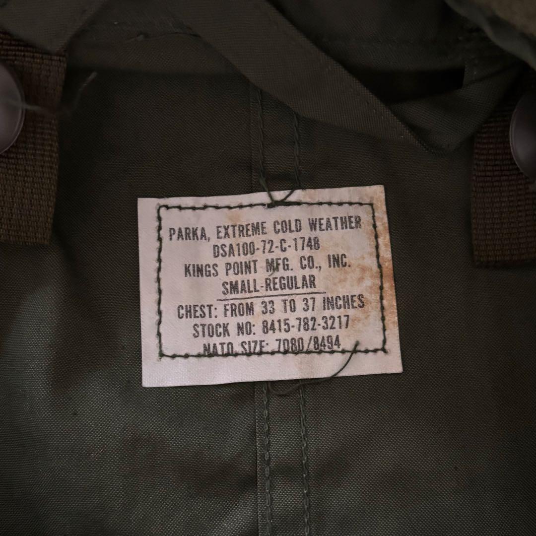 希少　Sサイズ　米軍実物　フルセット　70S M-65 フィッシュテールパーカー