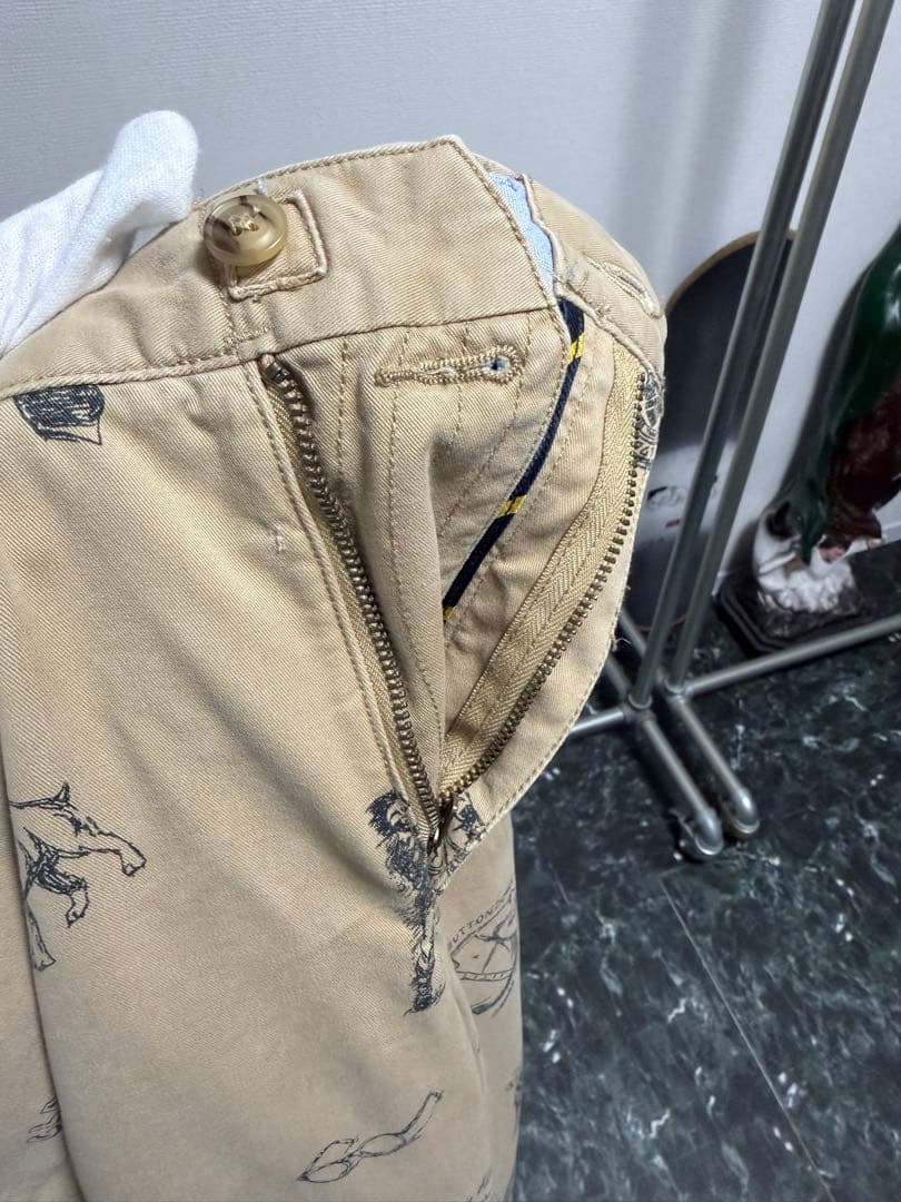 POLO RALPH LAUREN チノパンツ 総柄　手描き　トラウザーズ　32