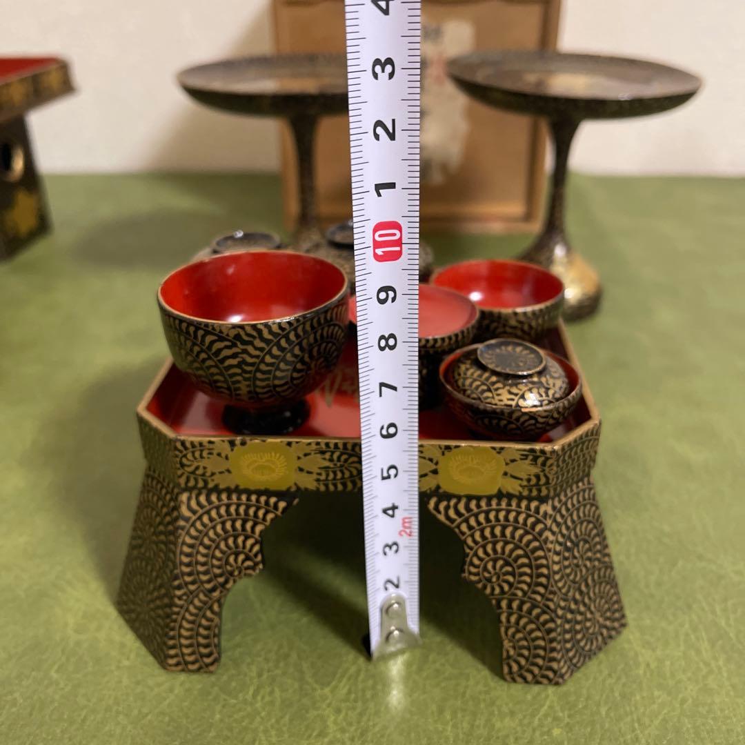 お雛様　お道具　懸盤膳揃　漆塗　木製　蒔絵　ヴィンテージ品