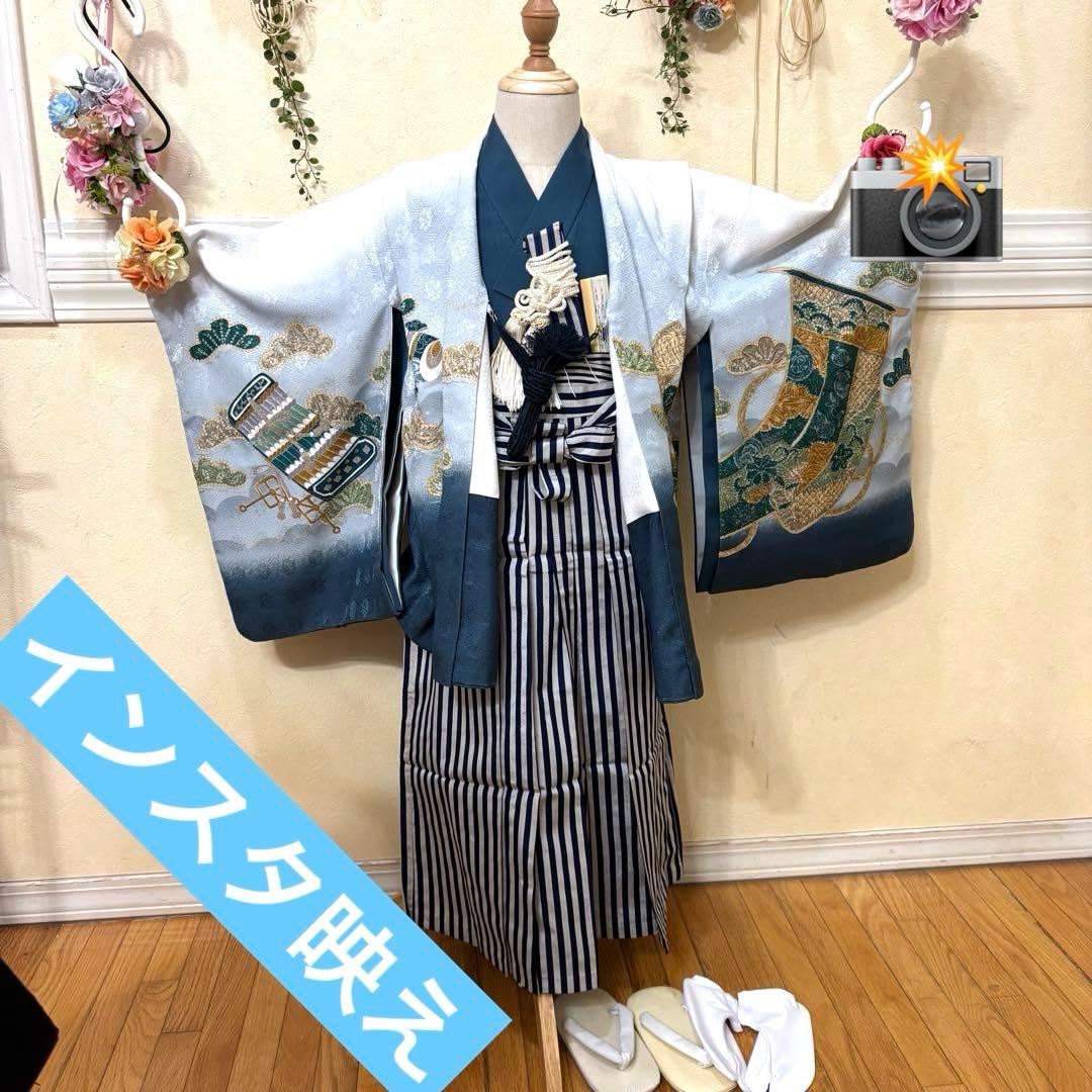 七五三五歳‼️着物 男の子 袴 完全️フルセット‼️お家から揃えるなし