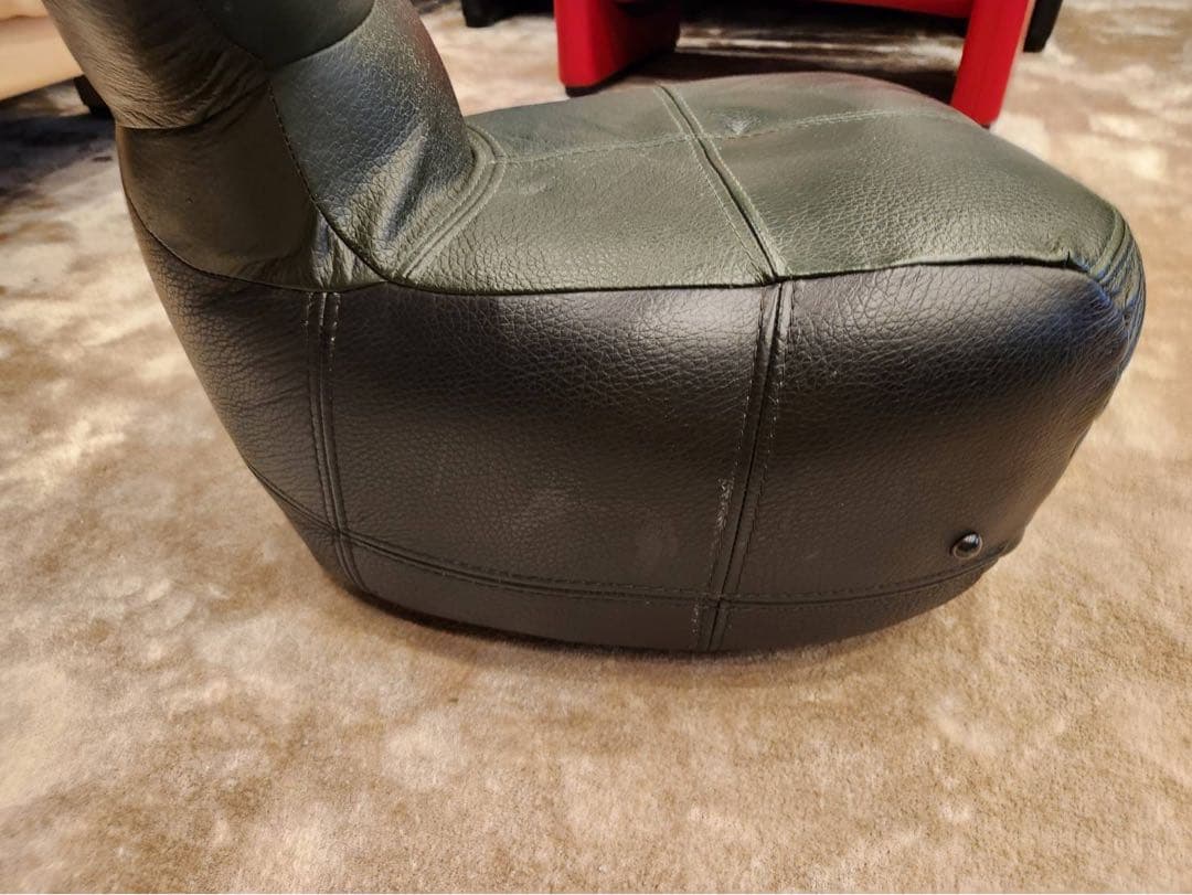 総本革　アニマルスツール　クジラ　ホエール　オットマン　椅子　キッズ　バイカラー