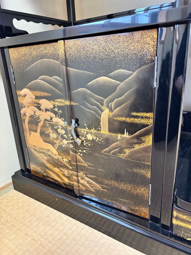 超高級　輪島漆塗り　飾り棚　和キャビネット