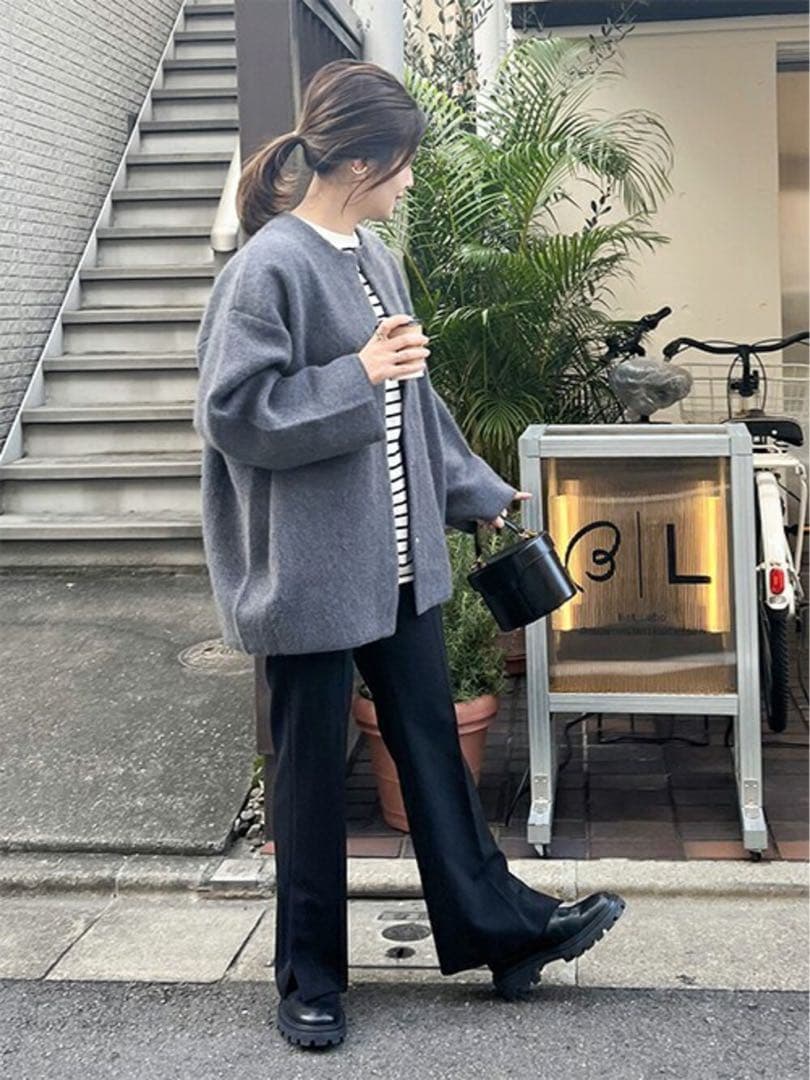 美品 ジャーナルスタンダード ダブルフェイスコクーンカーディガン ジャケット