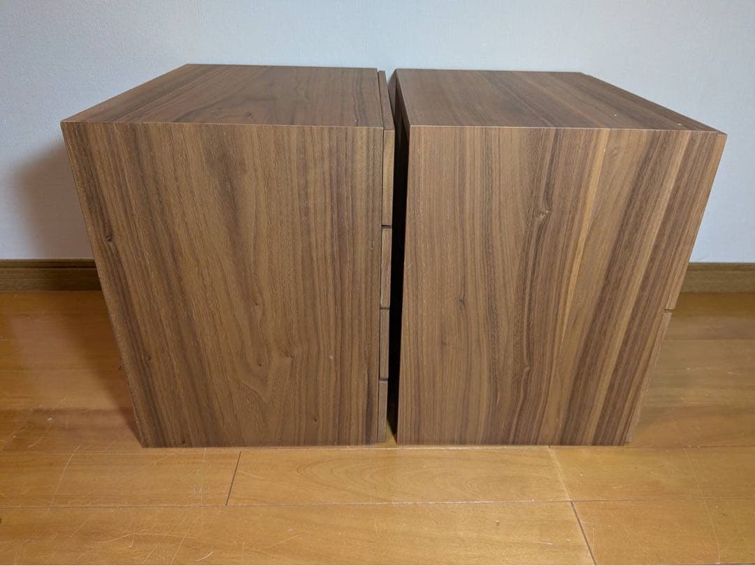 ■送料込■無印良品 スタッキングチェスト ウォールナット 引出し 収納 木製棚