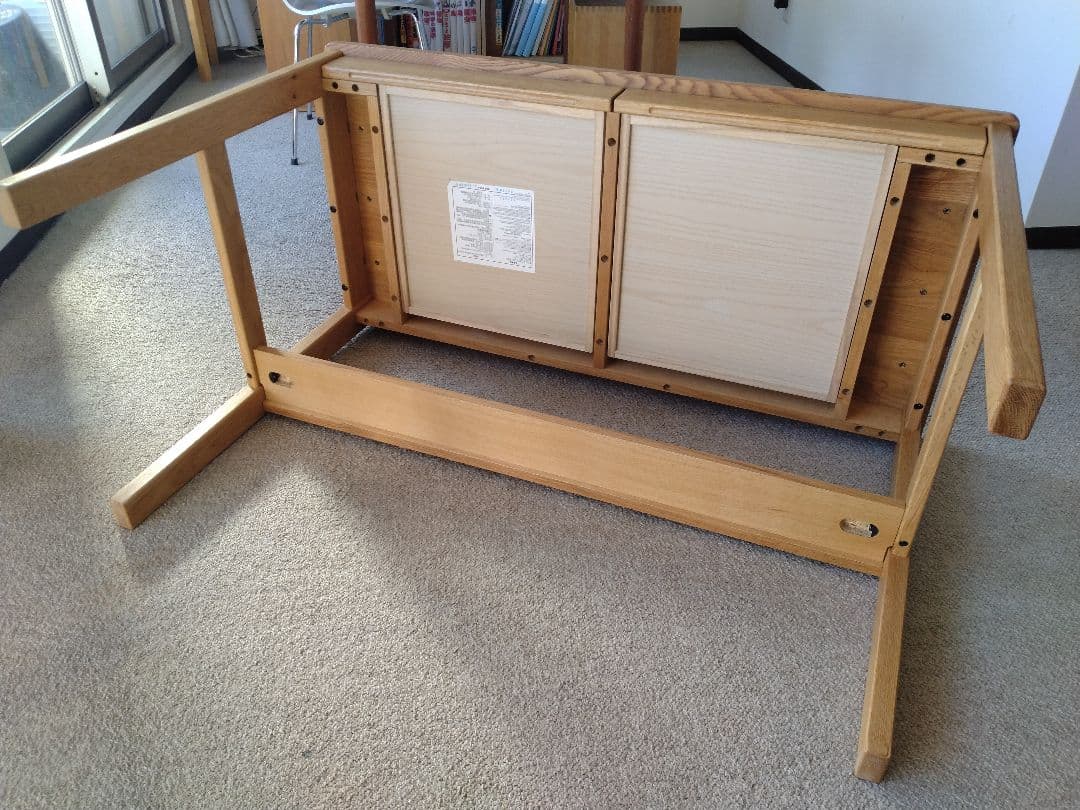 【totoro】MUJI/無印良品 オーク無垢材デスク110cm引出足元棚