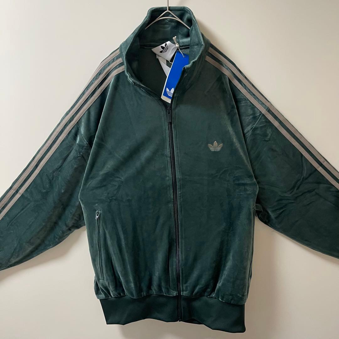 新品3XL】当日発送アディダス　ファイヤーバード ベロアトラックトップ グリーン
