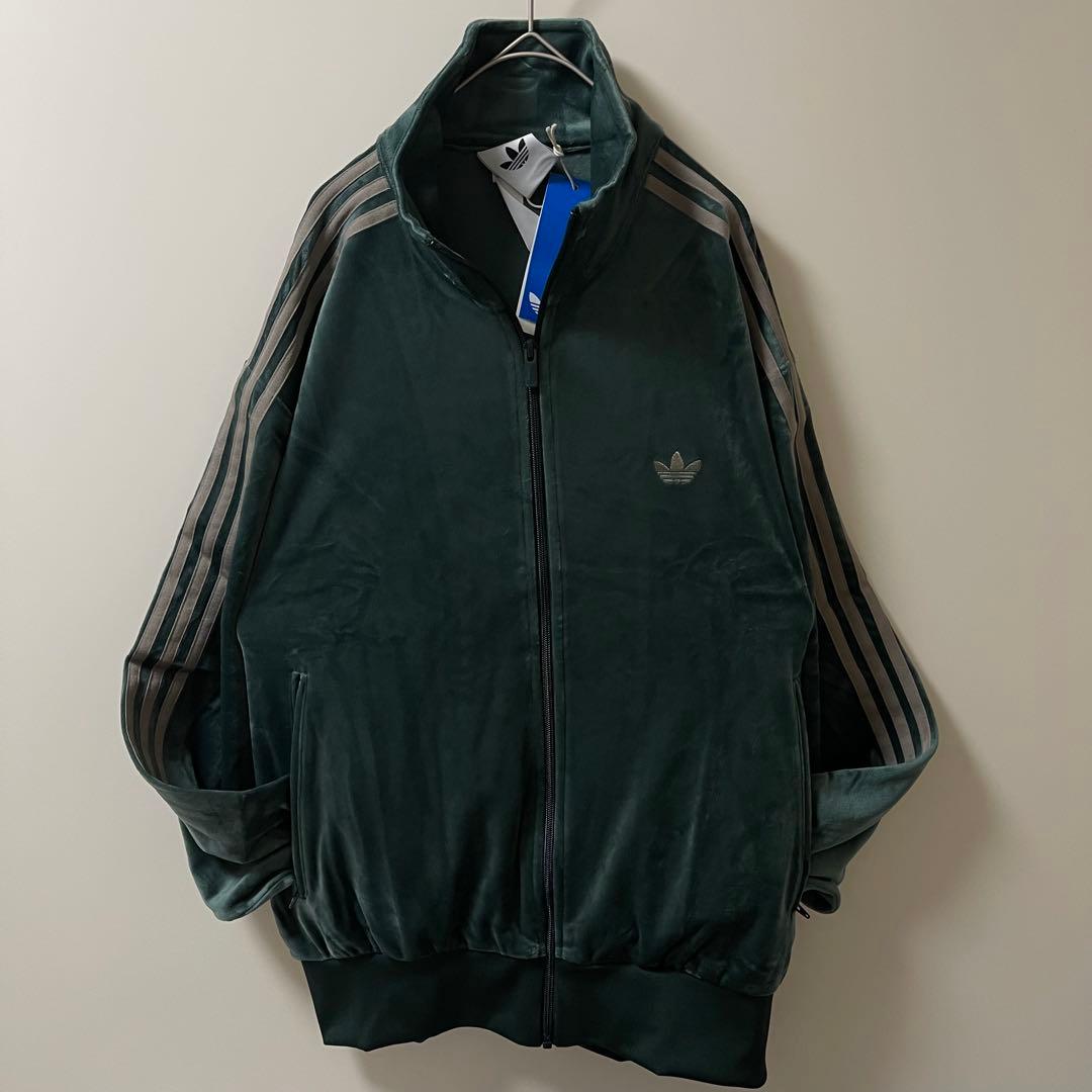 新品3XL】当日発送アディダス　ファイヤーバード ベロアトラックトップ グリーン