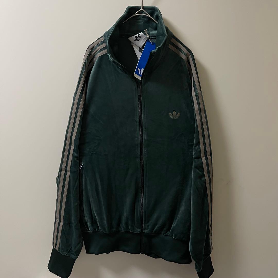 新品3XL】当日発送アディダス　ファイヤーバード ベロアトラックトップ グリーン