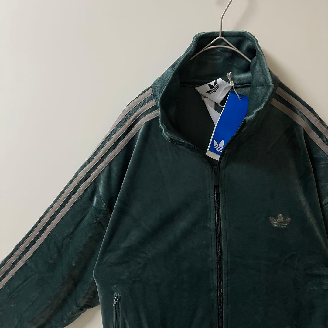 新品3XL】当日発送アディダス　ファイヤーバード ベロアトラックトップ グリーン