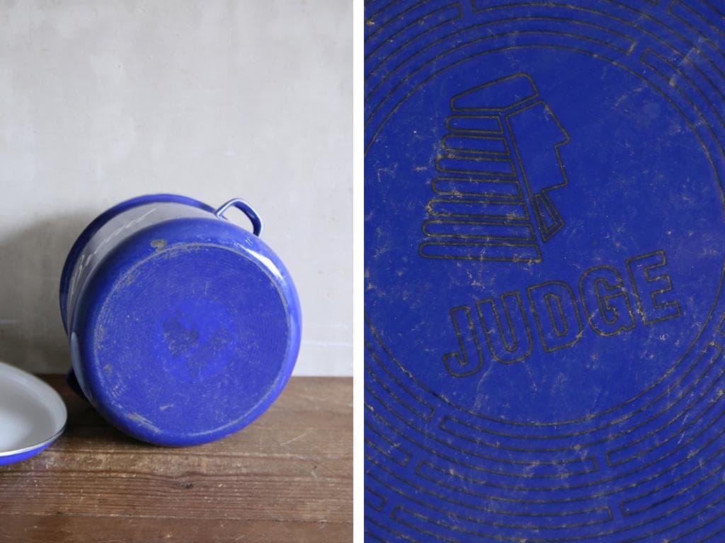 英国アンティーク琺瑯製ブレッド缶/ホーローキャニスター/米びつ(79-477)