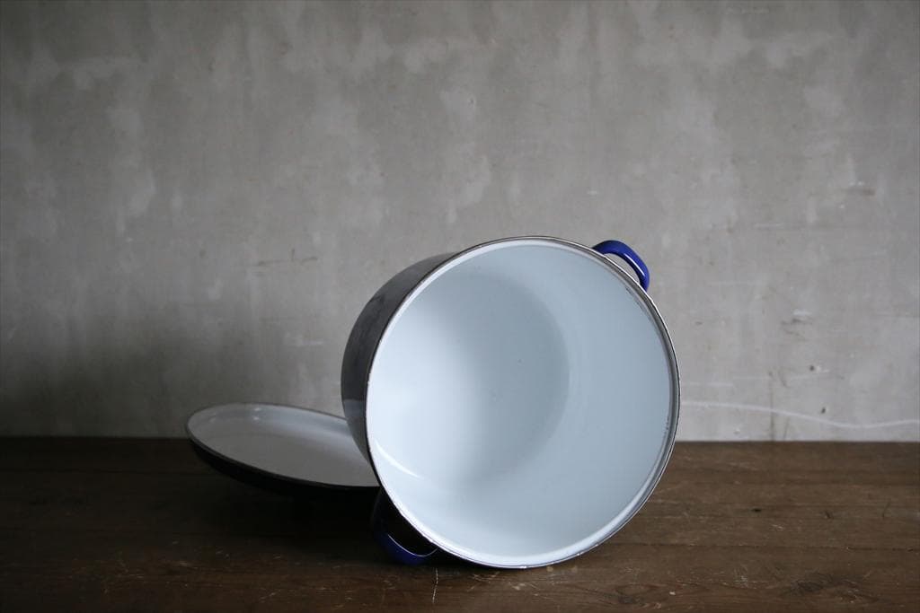 英国アンティーク琺瑯製ブレッド缶/ホーローキャニスター/米びつ(79-477)