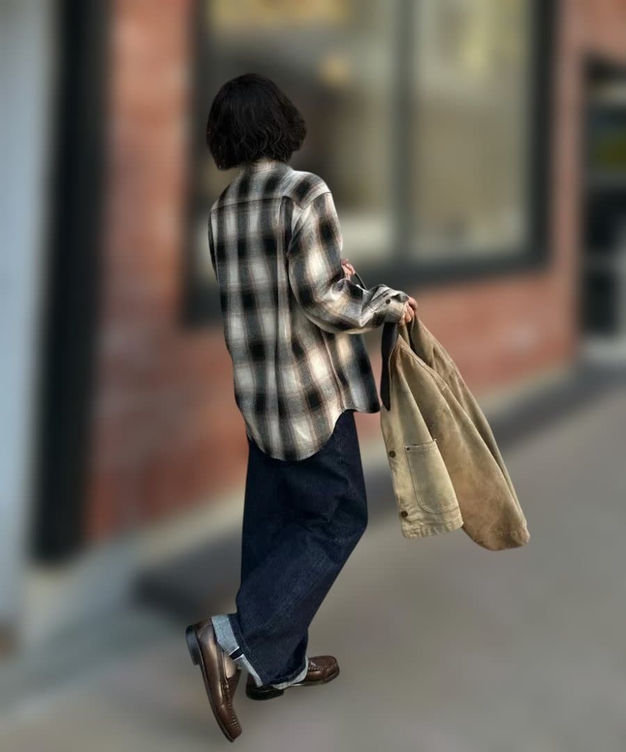 【タグ付き】ok.soon オクスン フランネルチェックシャツ