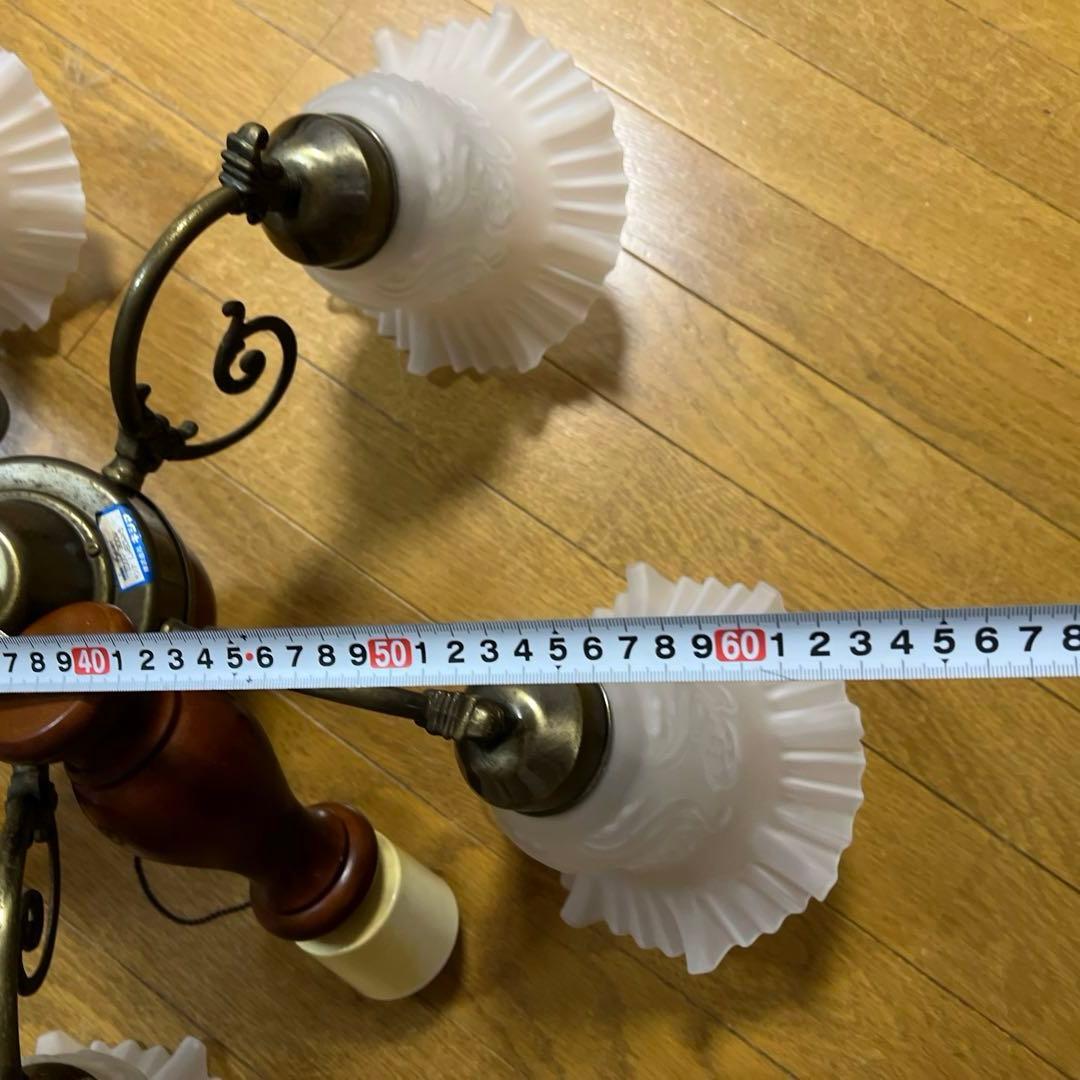 アンティーク　シーリングライト 5灯 フリル付き