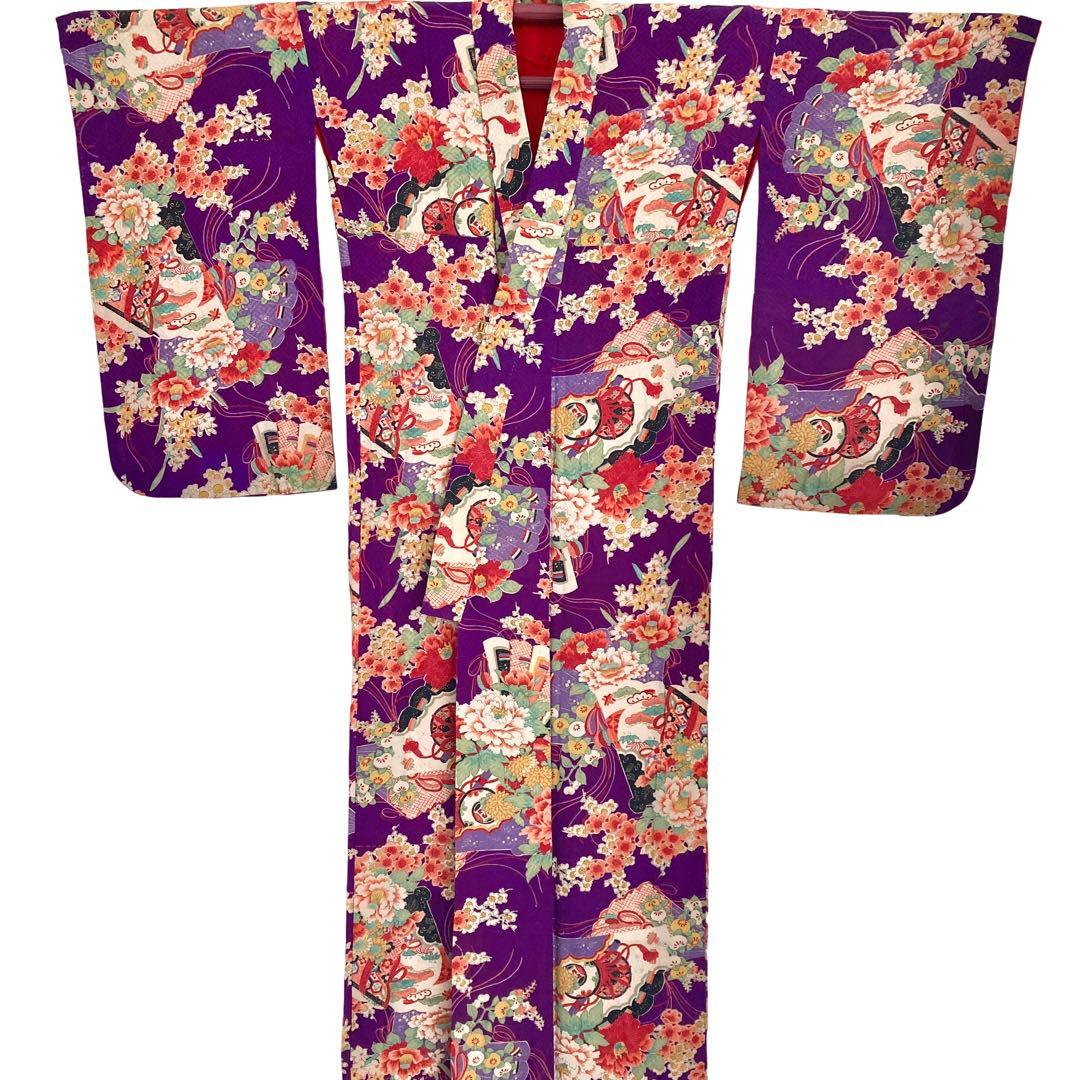 ジュニア 子供着物 昭和レトロ 大正ロマン アンティーク着物 NO132