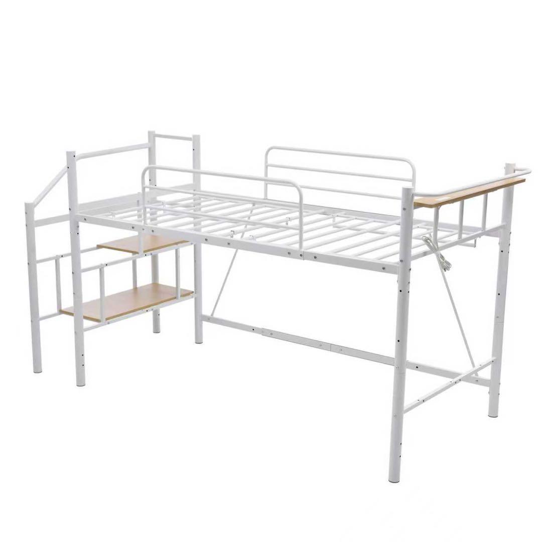 【新品】耐荷重150kg パイプ床板ロフトベッド 高さ130cm Sシングル