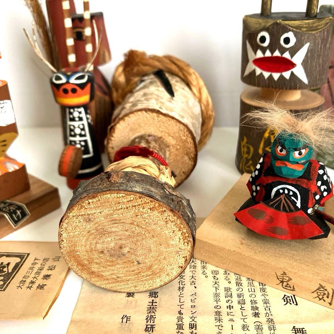 鬼こけし 妖怪 大津絵 鬼剣舞 魔除け鬼 鹿踊り 祭事 むくり こくり 怪異6点