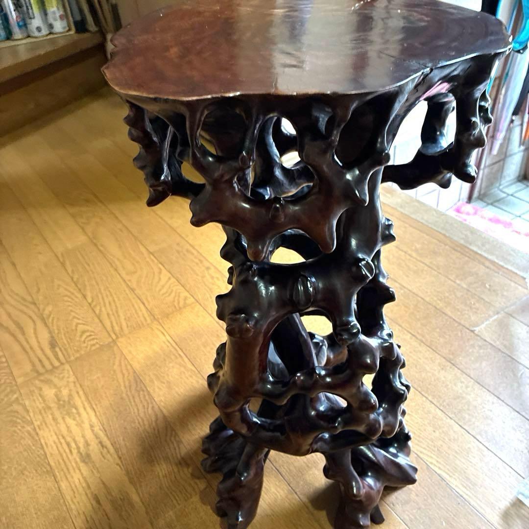 ‼️希少‼️根本、天然木、卓、飾台、花台、香炉台、日本式昭和レトロ根卓古美術明治大正