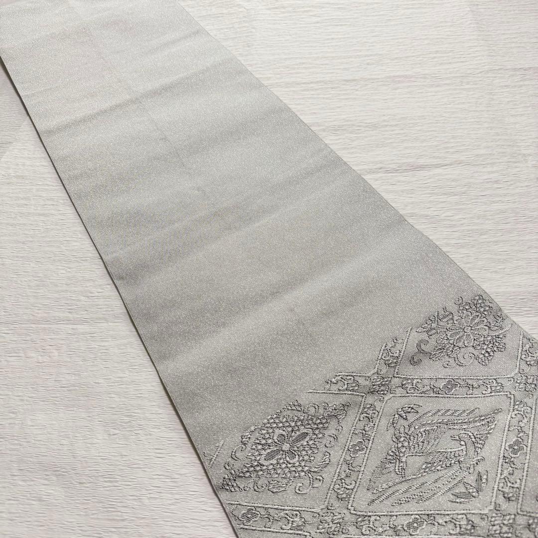 m-56 安田つづれ 謹製 爪織 本綴れ 格天井錦 名古屋帯 正絹 木箱