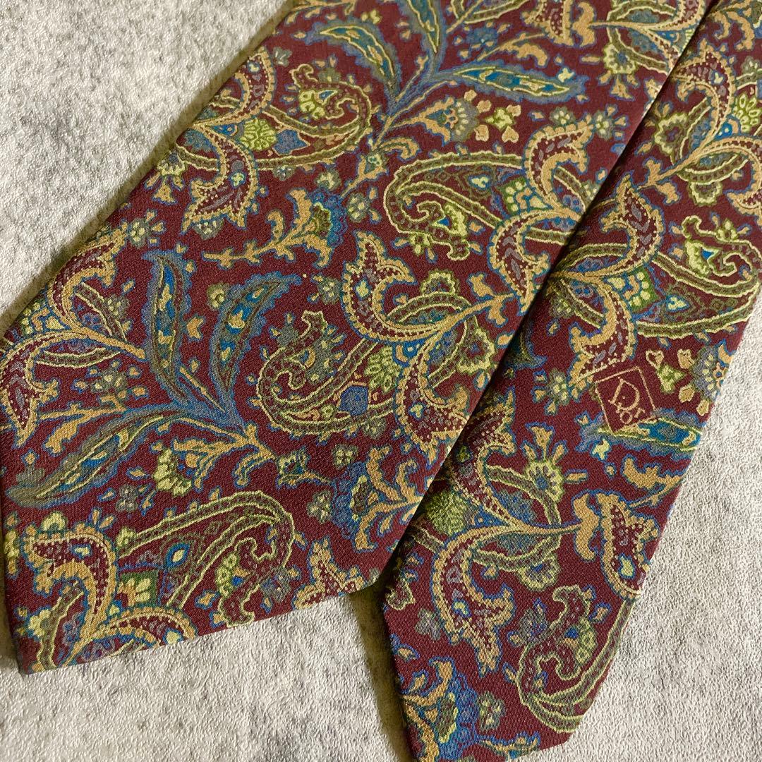 極美品 極上ウール Christian Dior ネクタイ 蛇柄 ダブルスーツ