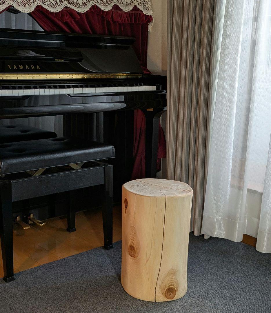 天然ヒバ　丸太　椅子　スツール　テーブル　高さ約40.5㎝