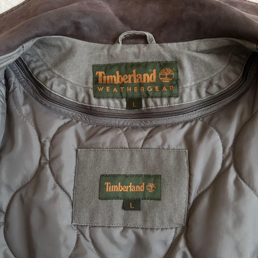 美品✨90s ティンバーランド ハンティングジャケット 襟レザー中綿ライナー 付
