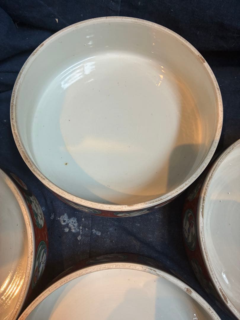 古伊万里　色絵　陶重　重箱　お節料理　江戸時代　傷直しあり　欠け無し