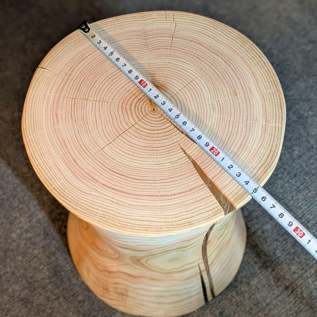檜　丸太　椅子　スツール　高さ約32.5㎝