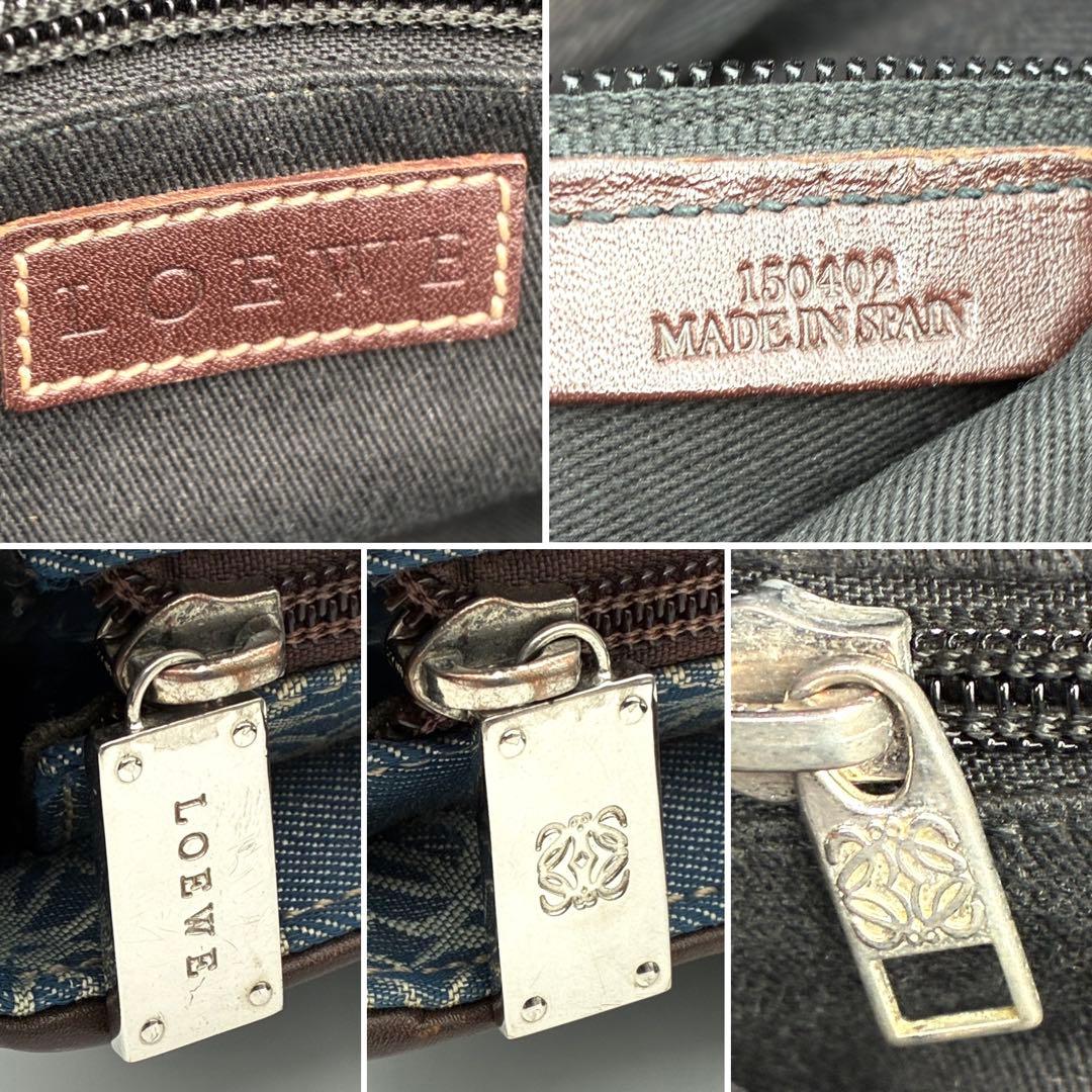 正規品 ロエベ ビジネスバッグ アナグラム A4 PC可 メンズ ネイビー