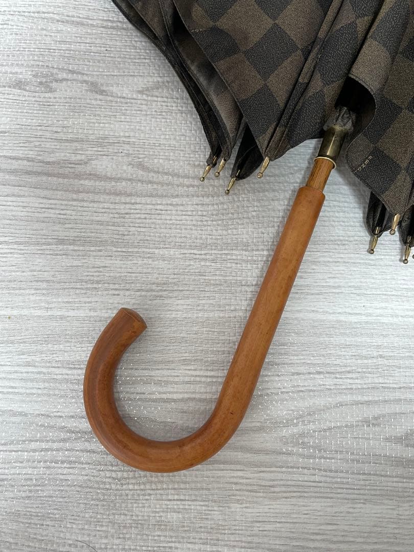 Fendi チェック柄長傘 ブラウン系