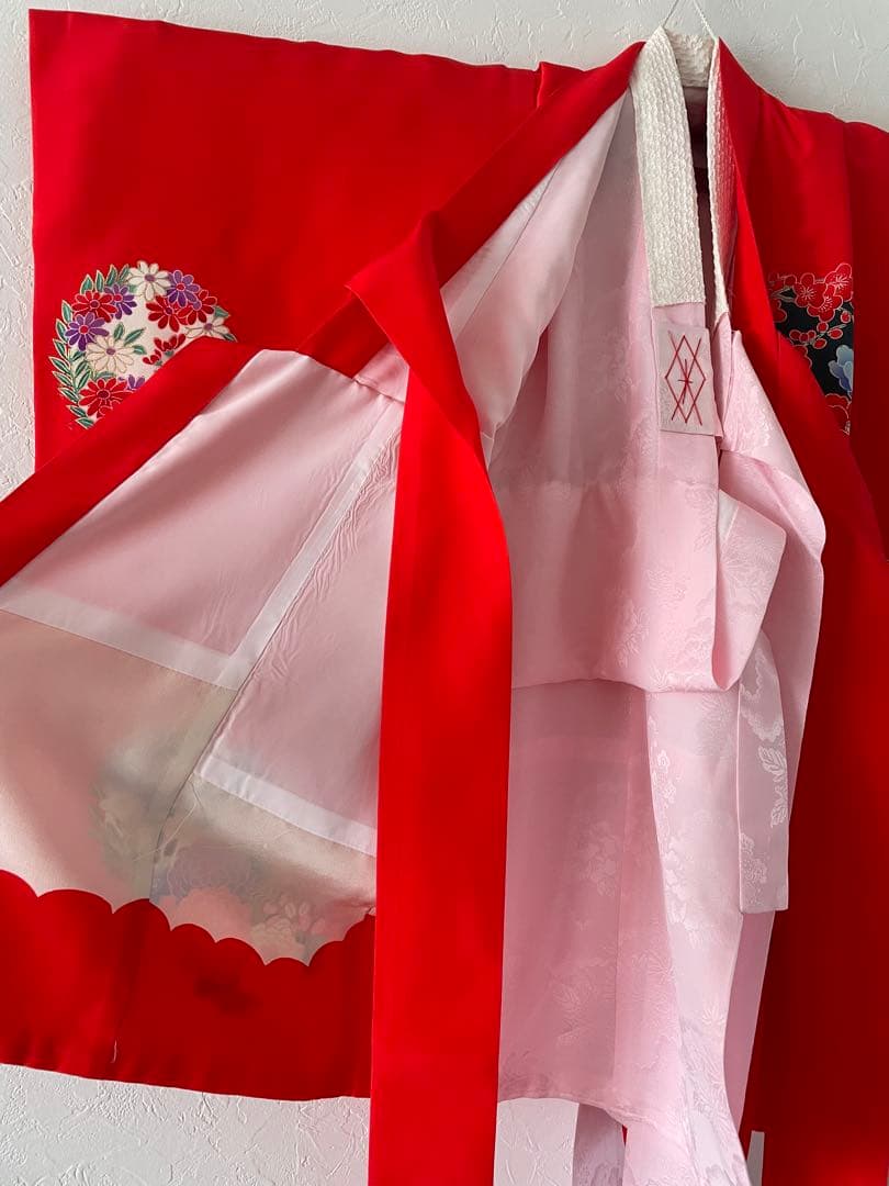 美品　七五三　3歳　正絹お着物セット　　作り帯コーデ