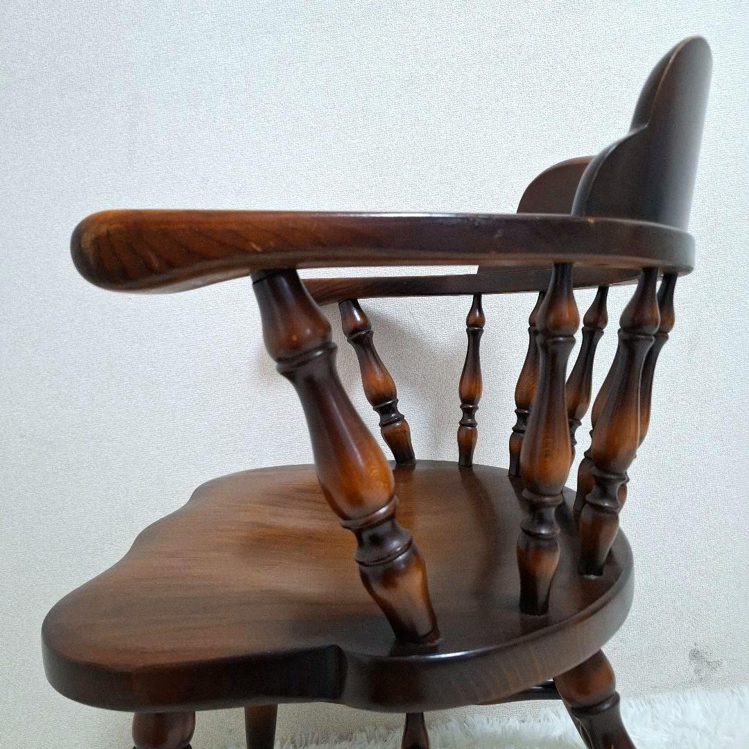 【美品】飛騨産業 アームチェア ダイニングチェア キツツキマーク