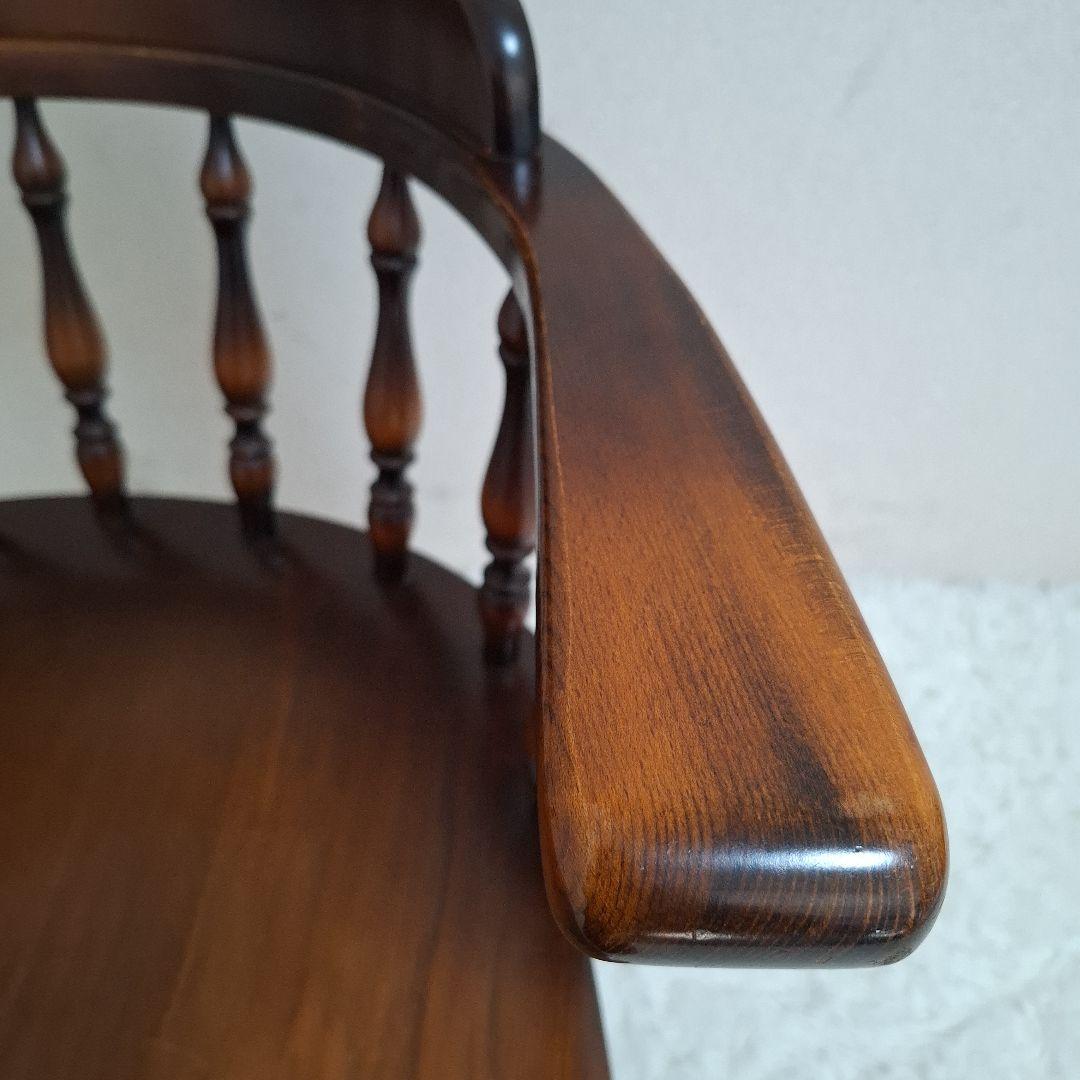 【美品】飛騨産業 アームチェア ダイニングチェア キツツキマーク