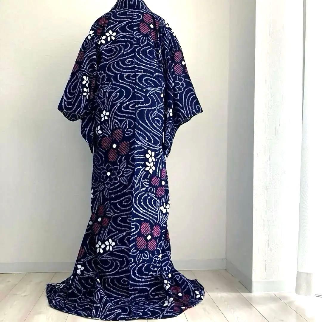 かなろうず　有松鳴海絞り浴衣　手縫い　上質　濃紺　絞り浴衣　No.6-68