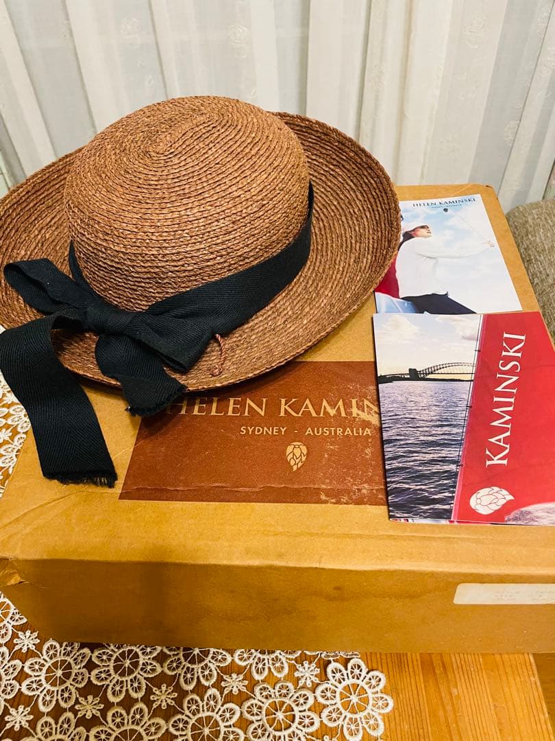 【ヘレンカミンスキー】ラフィアハット　ニューポートLサイズ