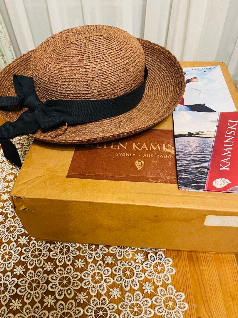 【ヘレンカミンスキー】ラフィアハット　ニューポートLサイズ
