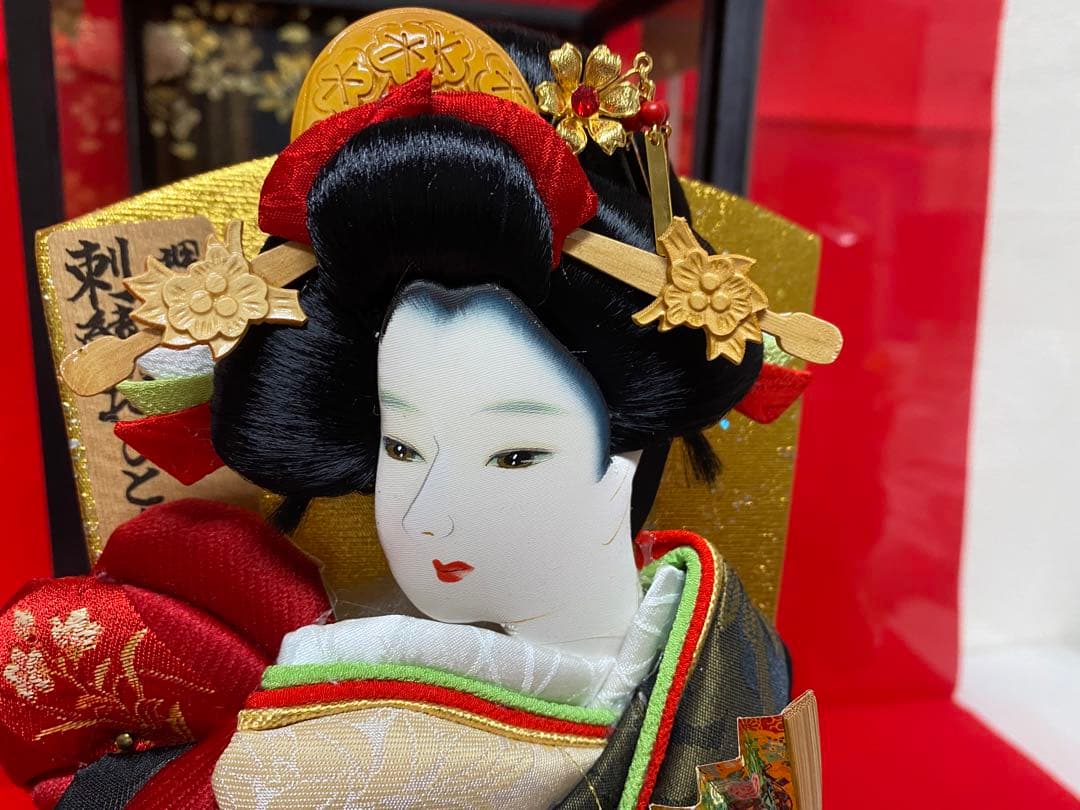 東京久月　羽子板おしどり10号ガラスケース・間口約２５×奥行約２０×高さ約４４㎝