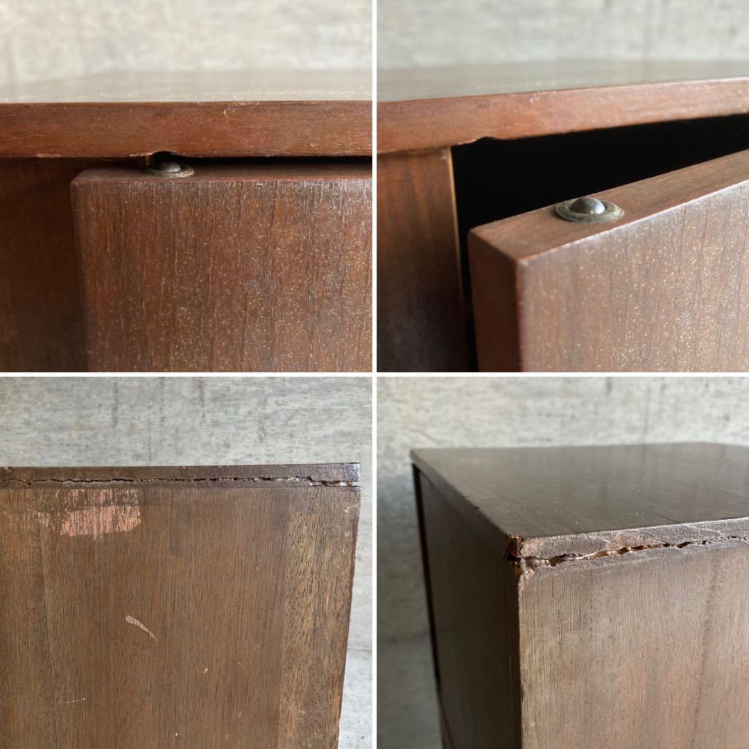 古いキャビネット チェスト ラック 箪笥 電話台 棚 木製 当時物 昭和 レトロ