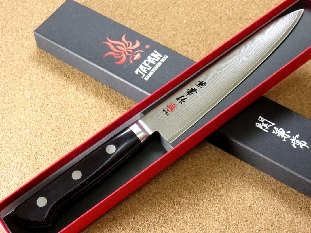 関の刃物 ペティナイフ 150mm 関兼常作 ダマスカス 33層 両刃 果物包丁