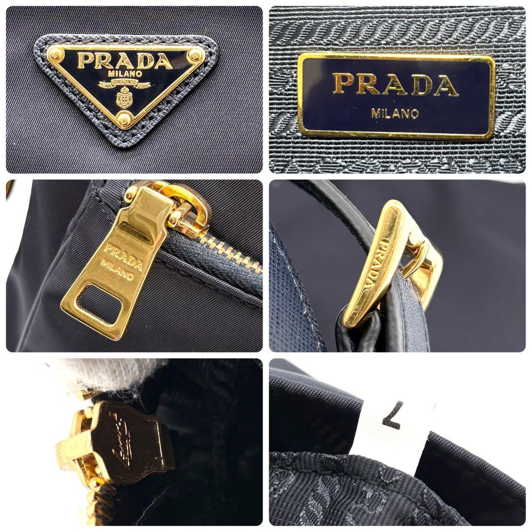 極美品✨プラダ ショルダーバッグ ナイロン サフィアーノ 近年モデル ネイビー