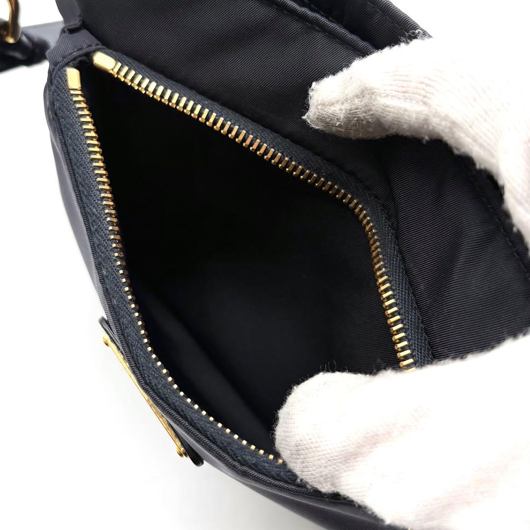 極美品✨プラダ ショルダーバッグ ナイロン サフィアーノ 近年モデル ネイビー