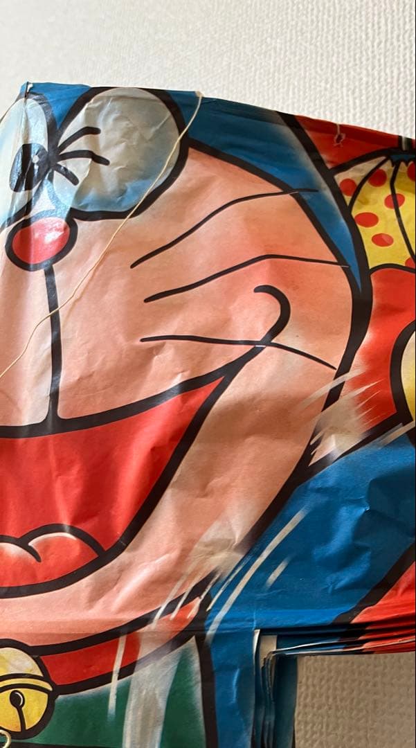 【2月限定価格】【長期保管品】昭和レトロ　竹ひご製　ドラえもん凧　10枚セット