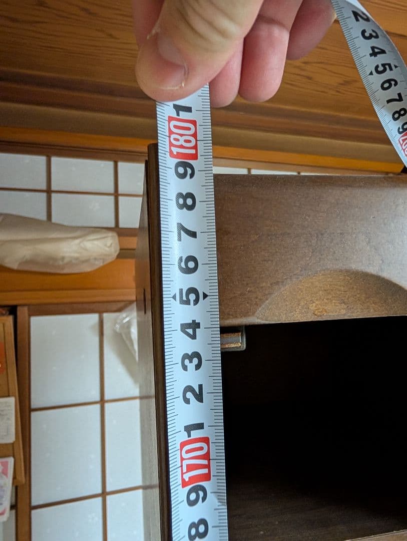 木製食器棚 ガラス扉付き 引き出し付き