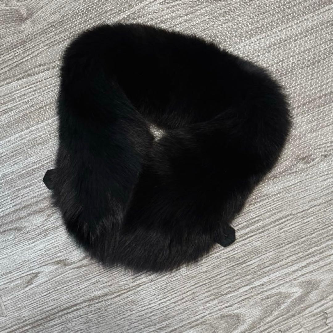 高級カシミヤ イタリア ブラック ファー ポンチョ ケープコート ウール 日本製