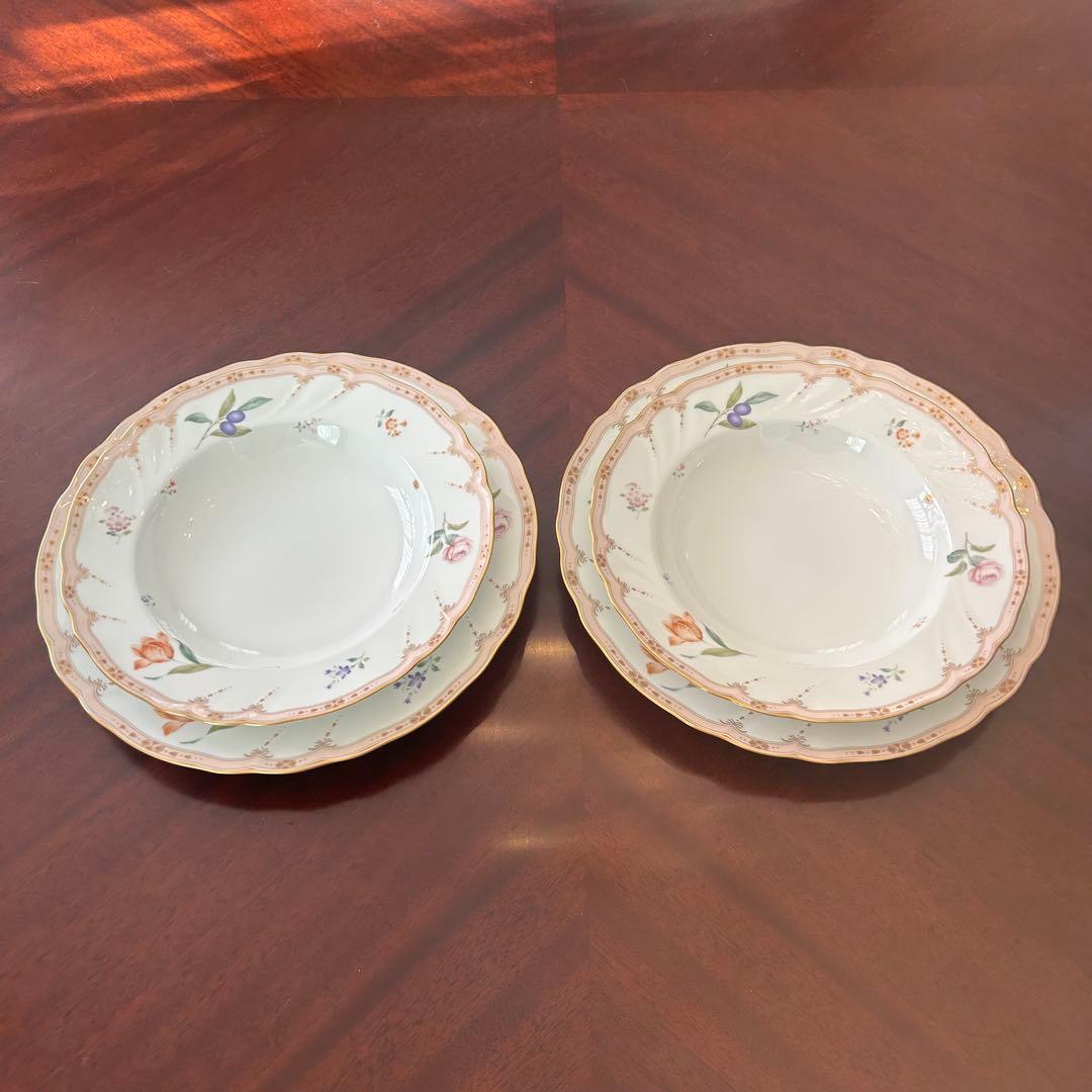 美品！ノリタケ メゾンフルール ディナー&スーププレート4枚セット