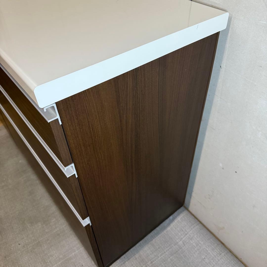 【721】ダークブラウン キッチンカウンター 4段引き出し